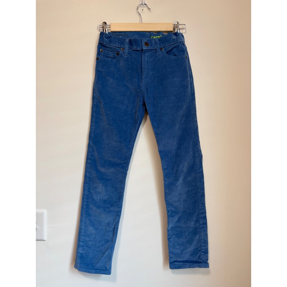 Crewcuts J.Crew Boys Fun Light Blue Corduroy Stretch Slim Straight Pants Size 10